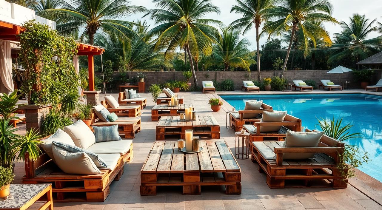 decoração de piscina