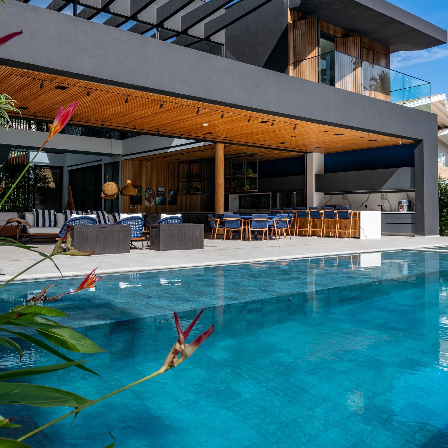 decoração de piscina