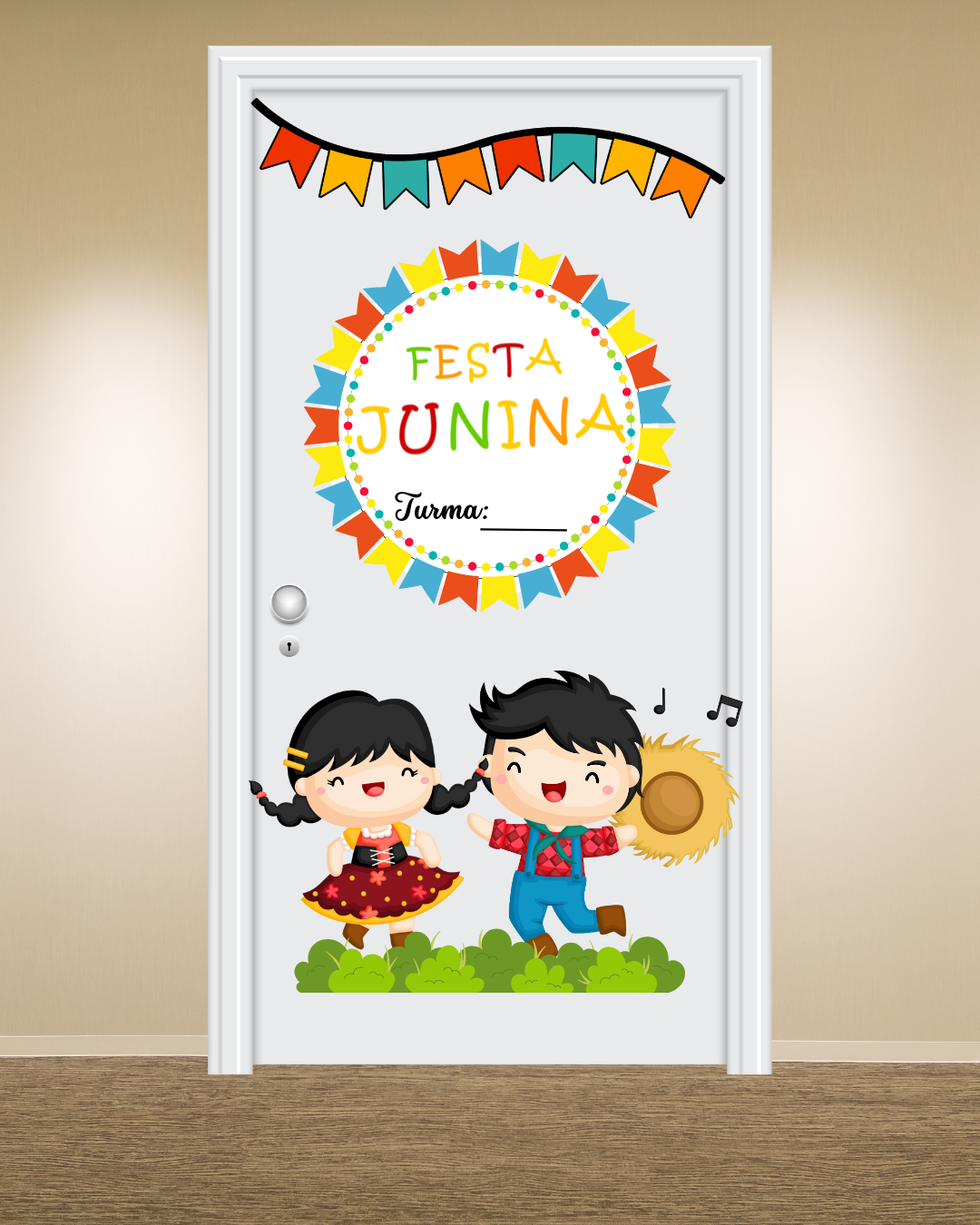 decoração de porta festa junina