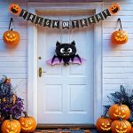 como fazer decoração porta halloween gastando pouco