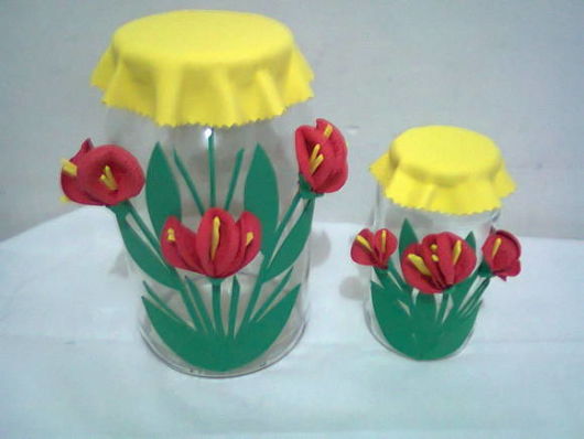 ideias criativas para decorar potes plásticos