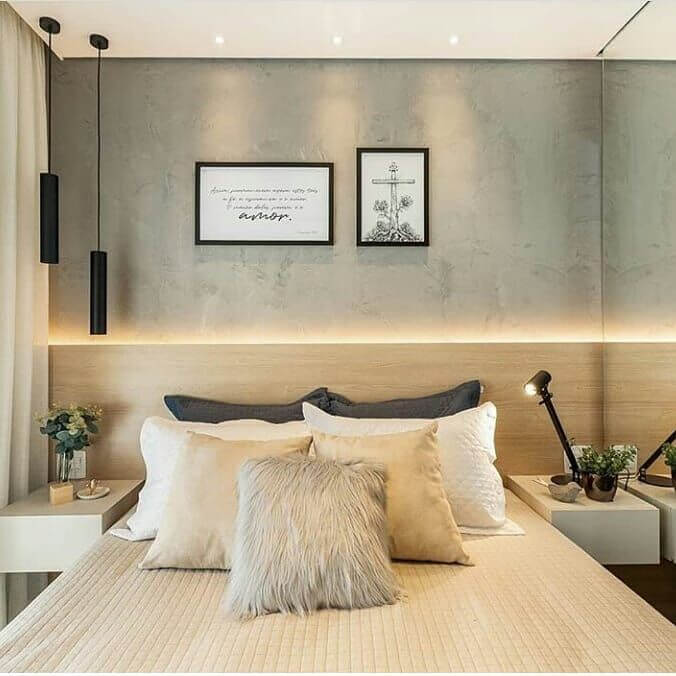 decoração de quarto com nichos e prateleiras