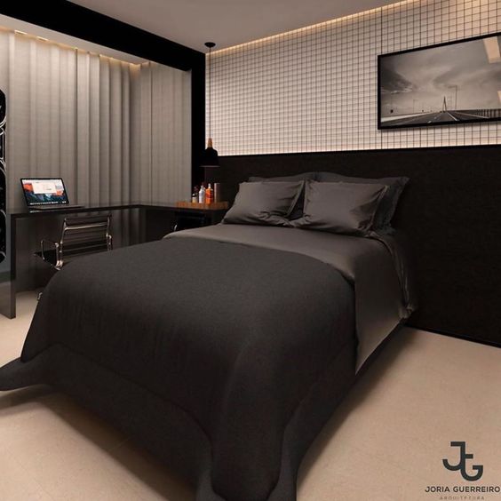 quarto feminino preto e branco