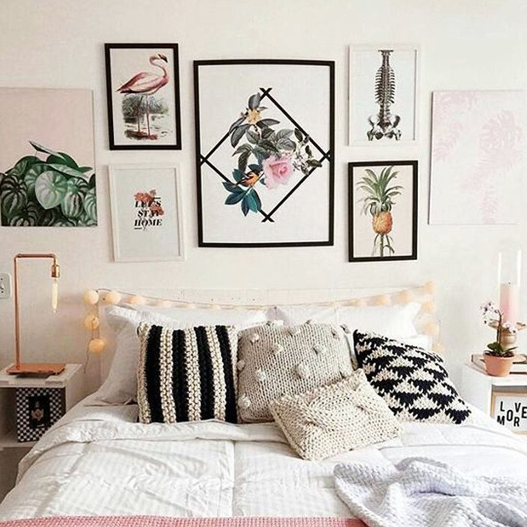 ideias de mural de fotos para quarto tumblr