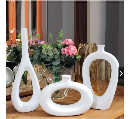 preço médio kit 3 vasos decorativos rack