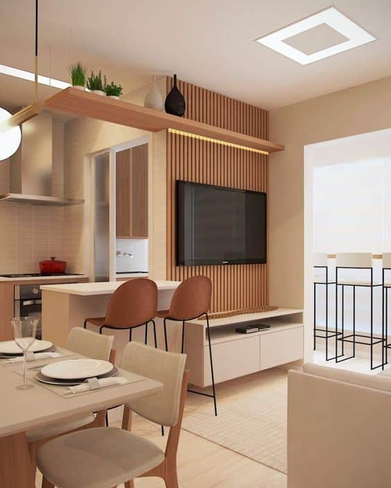 decoração de rack de sala