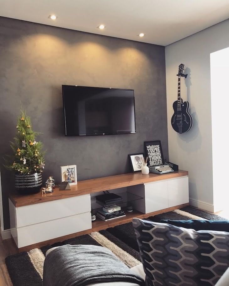 decoração de rack de sala