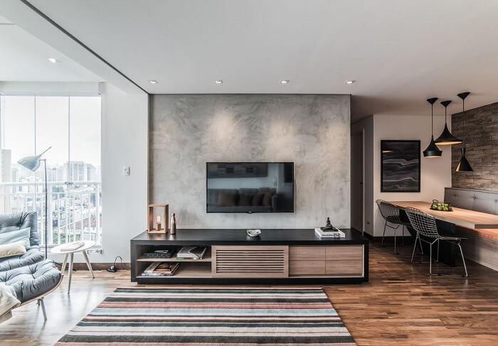 decoração de rack de sala