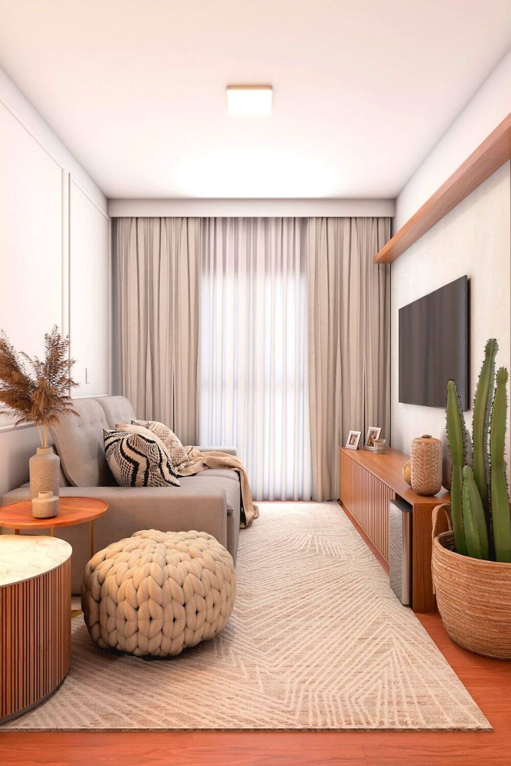 decoração sala com lareira