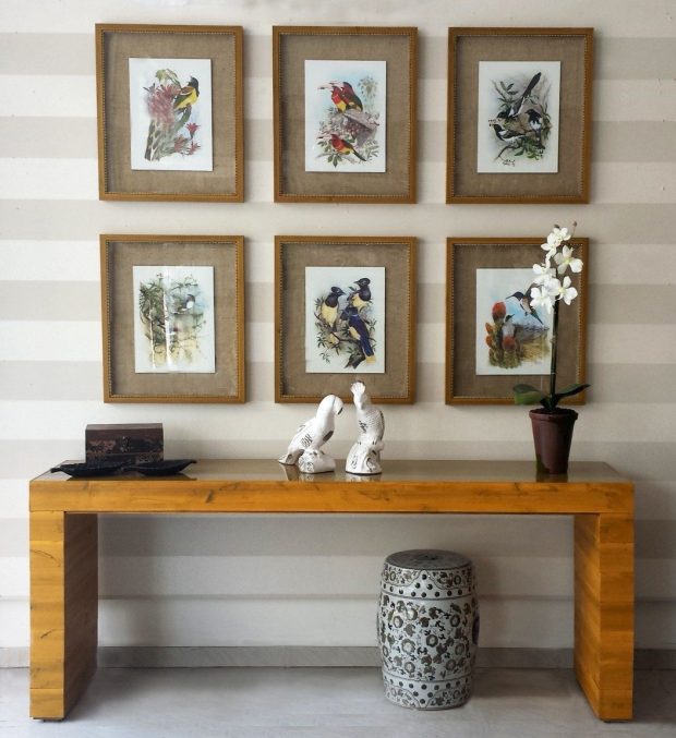 decoração de sala com aparador