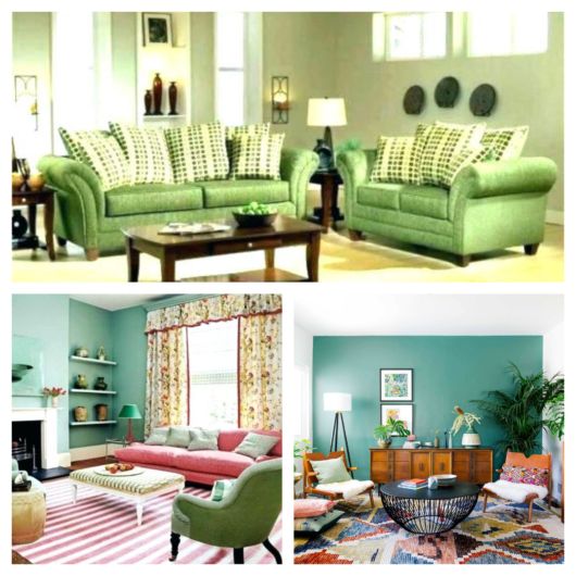 ideias decoração sala sofá verde escuro