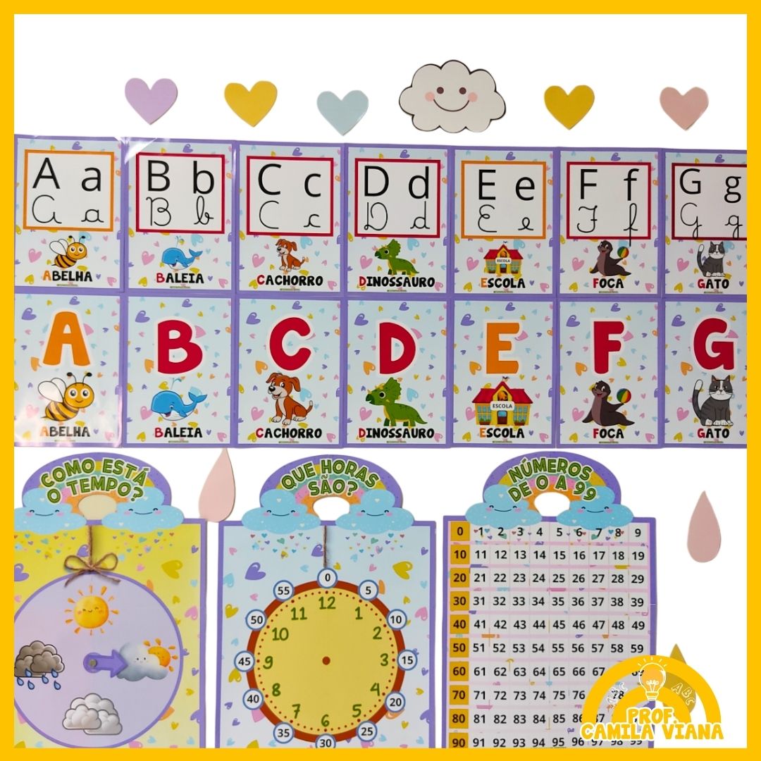 Moldes Gratuitos para Imprimir: Decoração Chuva de Amor na Sala de Aula