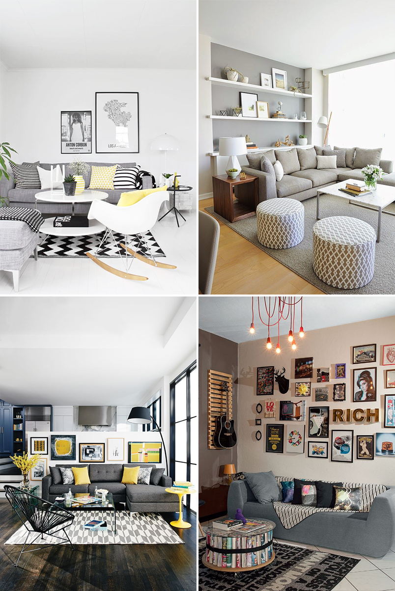erros comuns ao decorar sala com sofá cinza