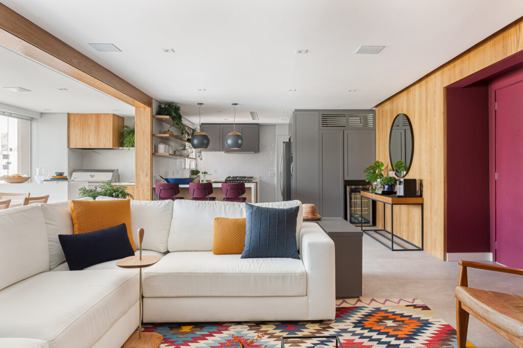 como escolher tapetes para sala de estar e jantar integradas