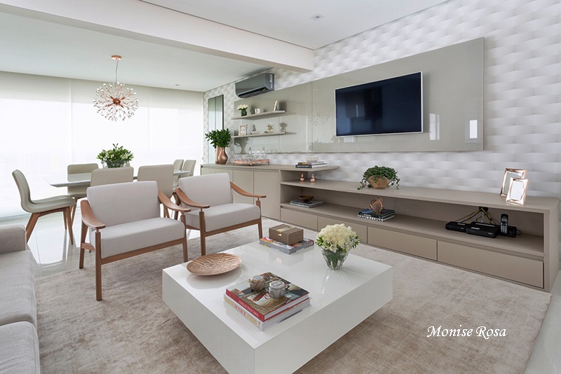 ideias criativas para sala de estar e jantar integradas