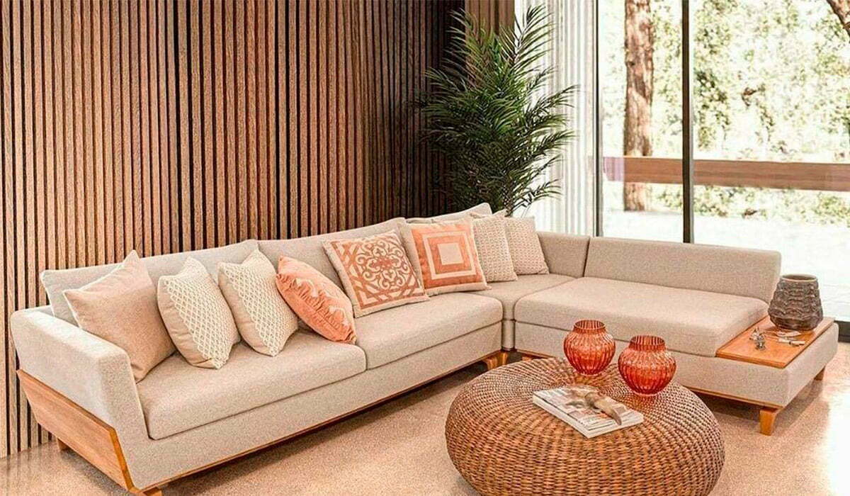 sofá de canto com chaise ou retrátil para sala pequena