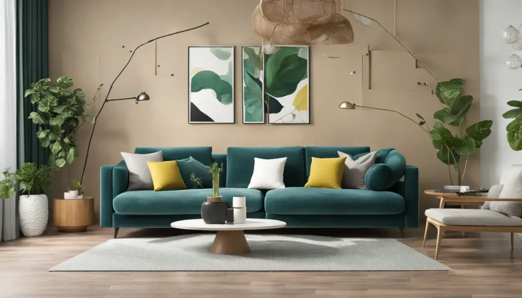 decoração de sala pequena com sofá e poltrona