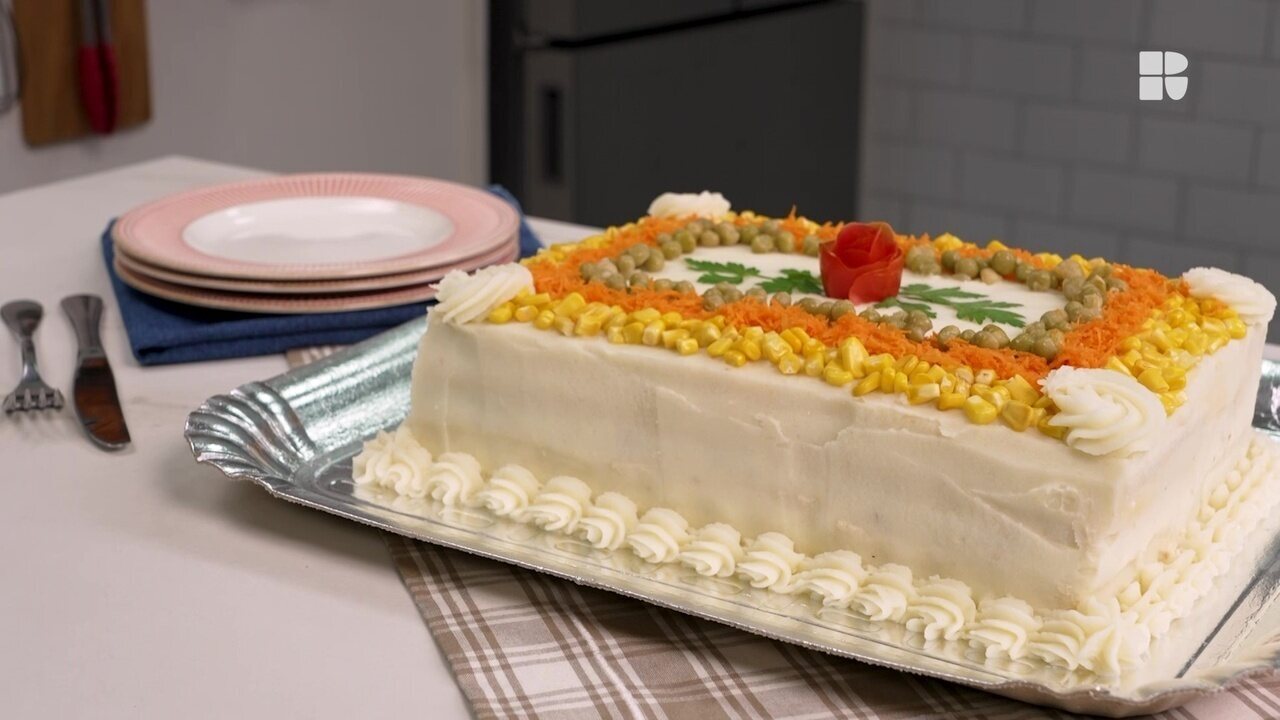 decoração de torta salgada simples
