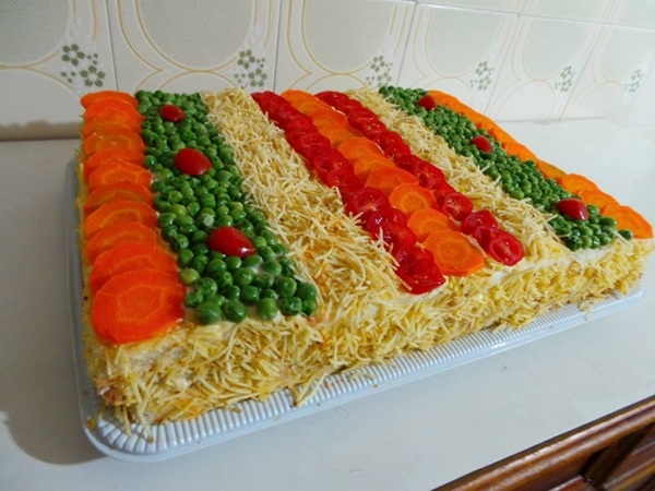 decoração de torta salgada simples