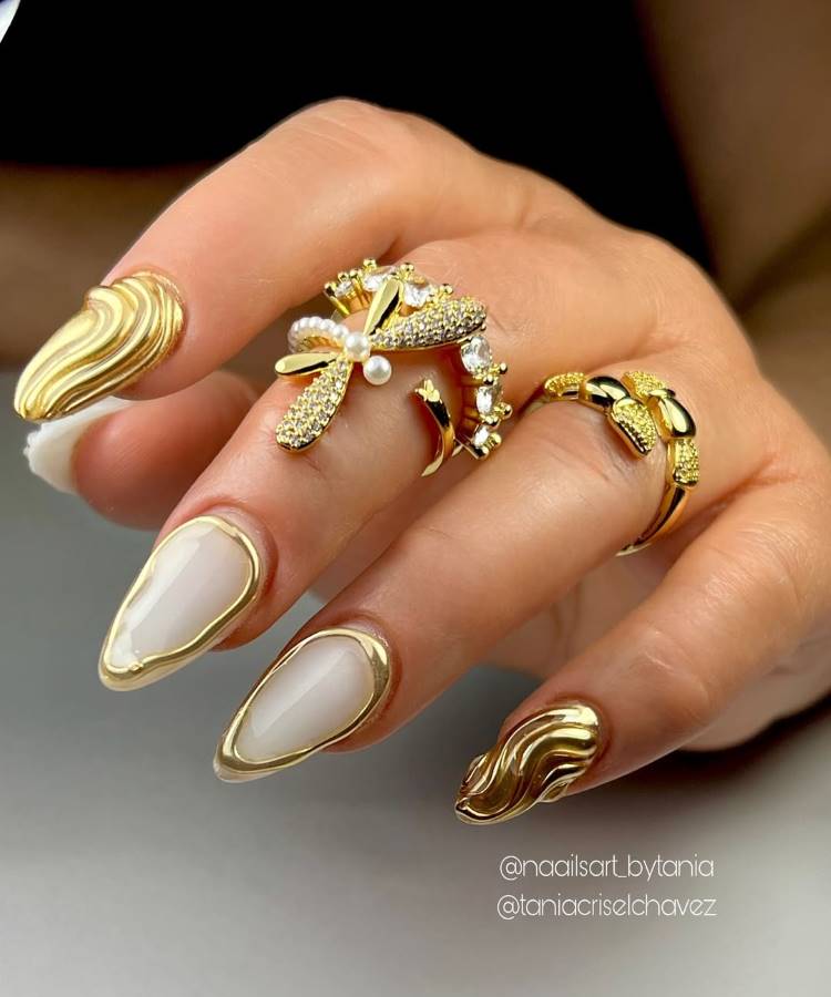 decoração de unha amarela