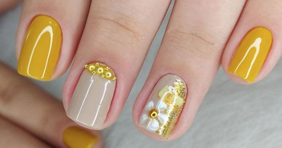 ideias de unhas amarelas decoradas para verão