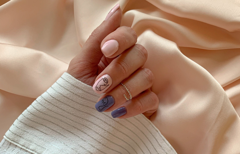 decoração de unha da mão