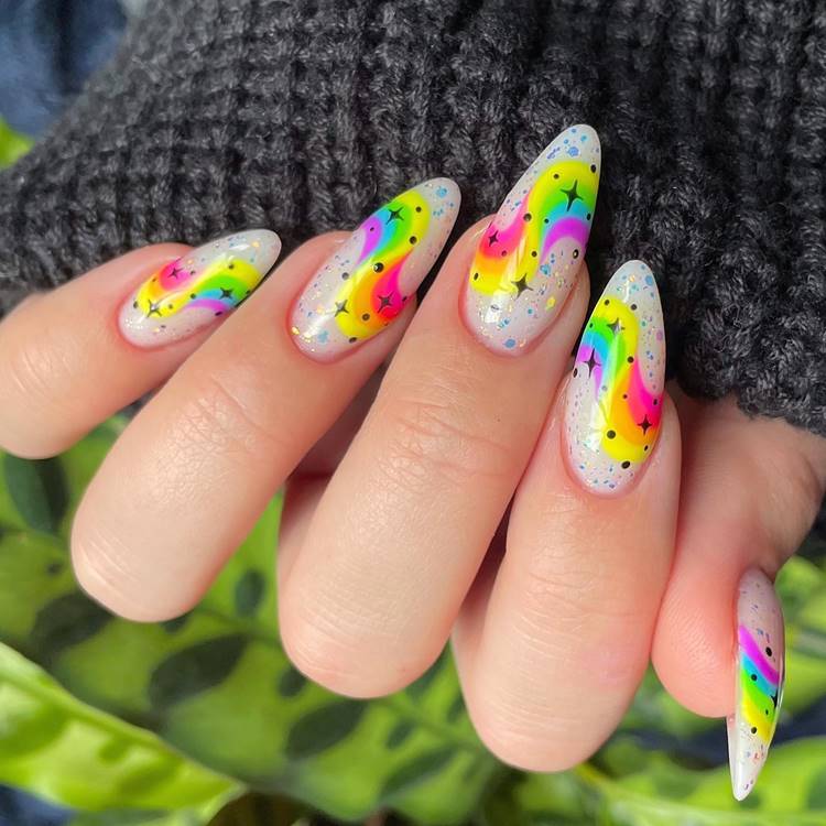 ideias de unhas em gel para o carnaval