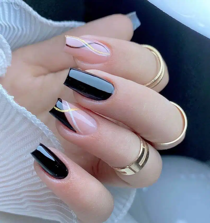 As 10 melhores ideias de nail art minimalista em preto e branco