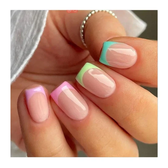 decoração de unha em gel quadrada