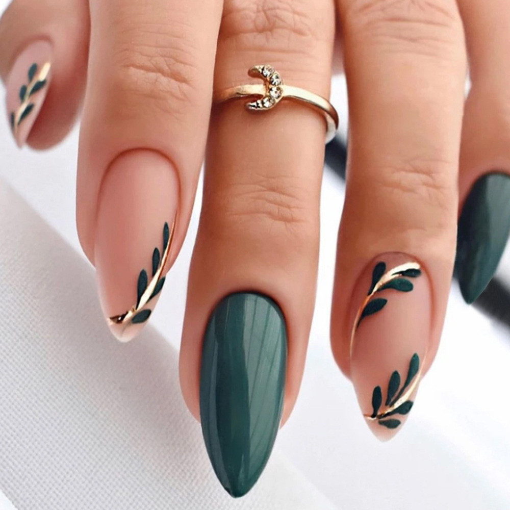 ideias de unhas verdes decoradas para festas