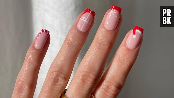 como fazer aura nails natalinas em casa