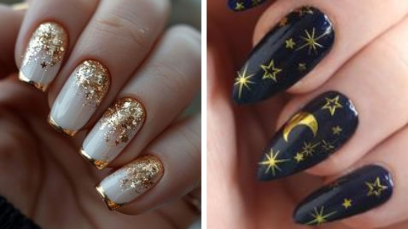 decoração de unha para ano novo