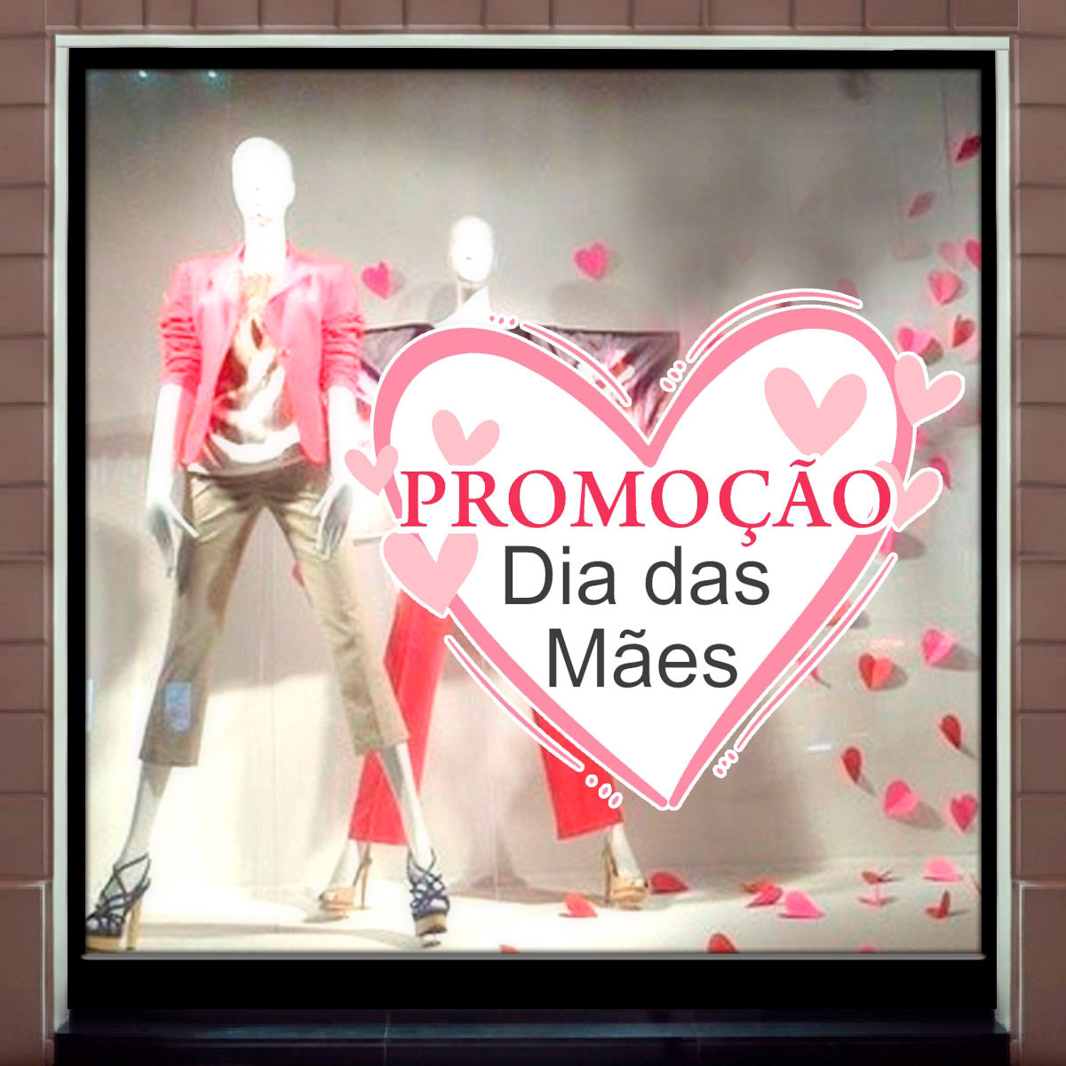 decoração de vitrine dia das mães