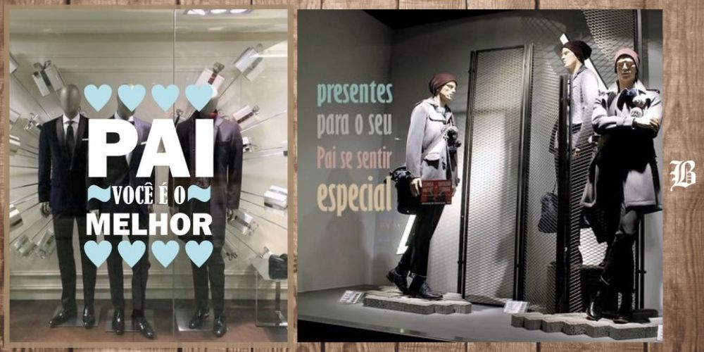 decoração de vitrine para o dia dos pais
