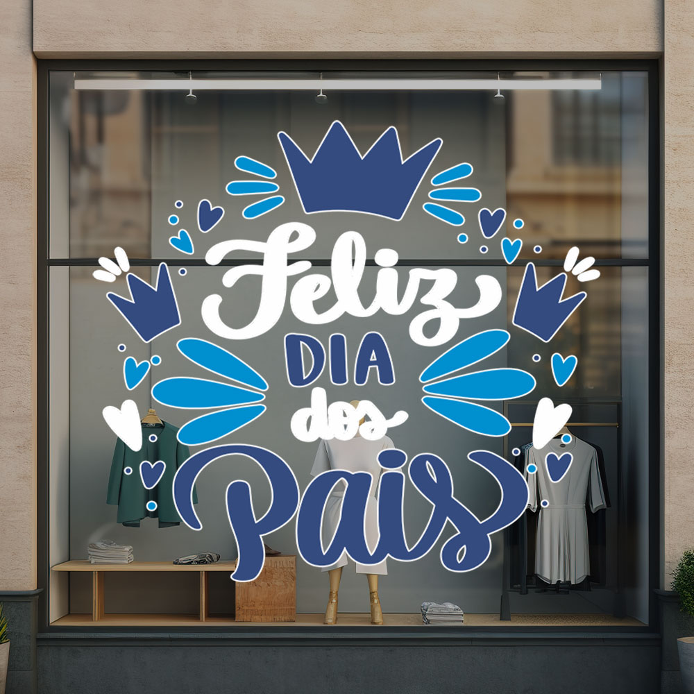 como usar adesivos na vitrine do dia dos pais