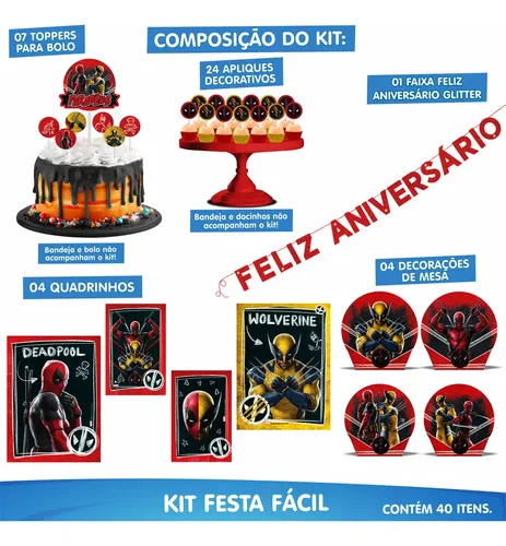 decoração deadpool e wolverine