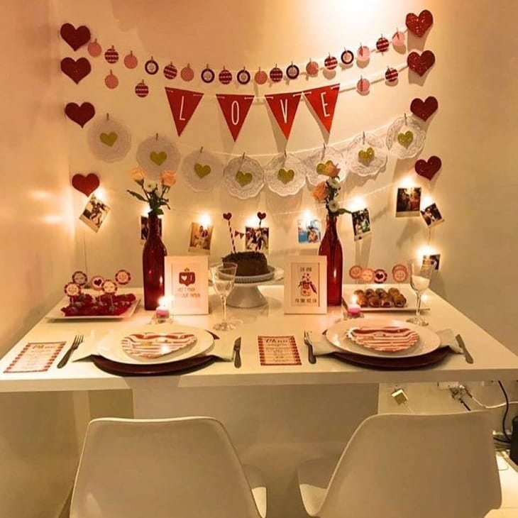 decoração dia dos namorados restaurante
