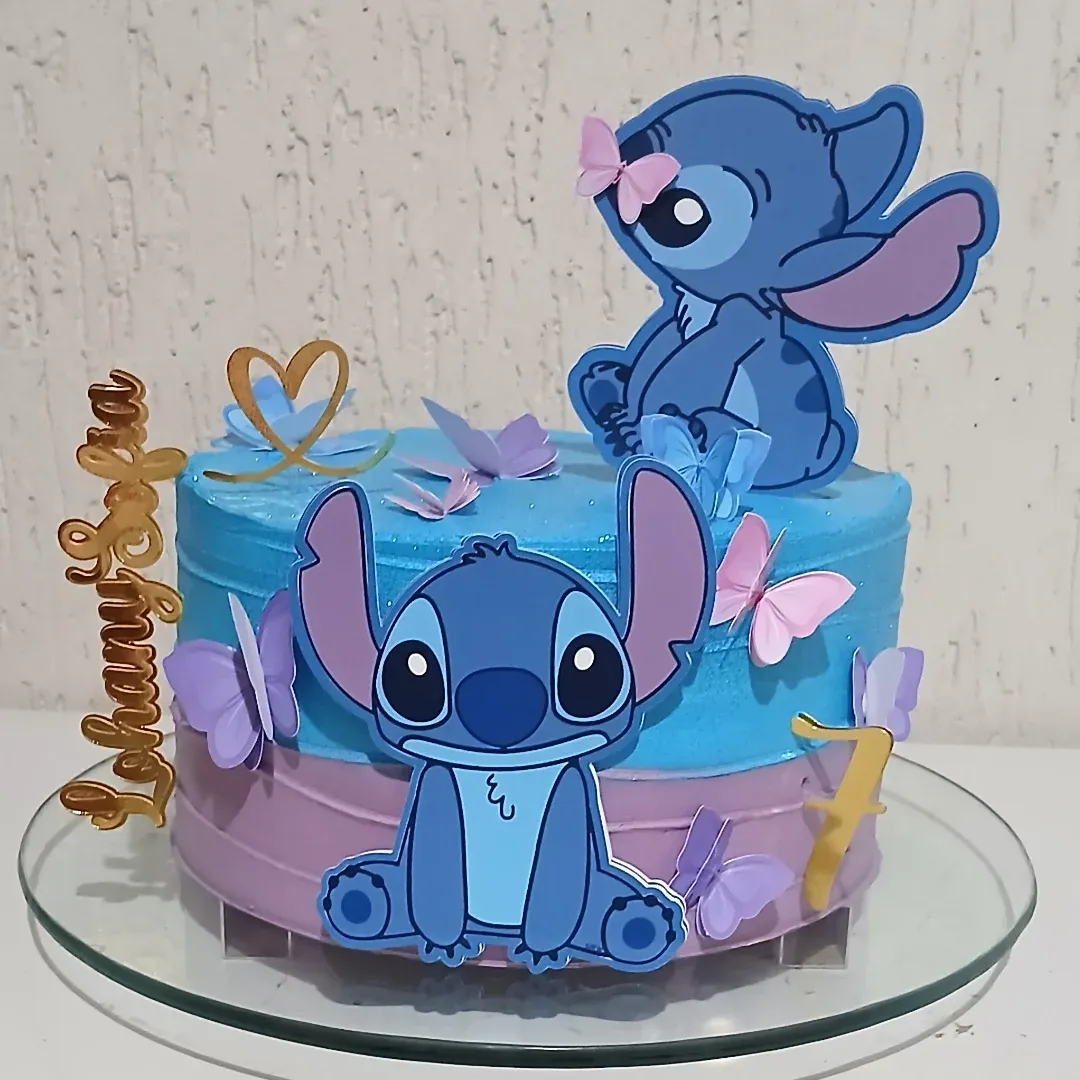 decoração do stitch rosa e azul