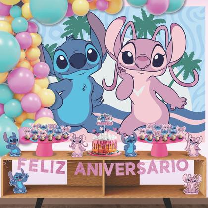 decoração do stitch rosa e azul