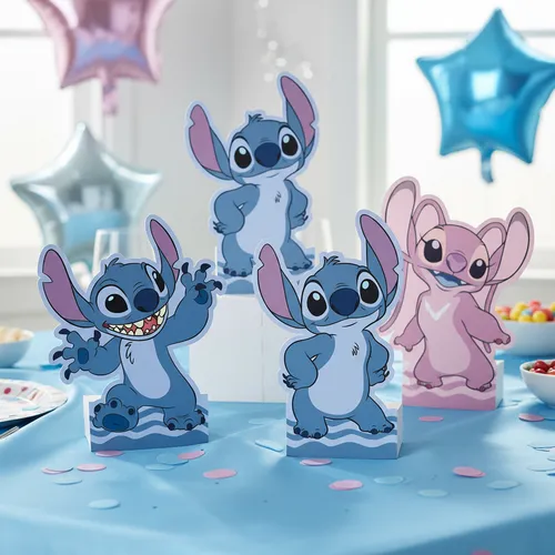 decoração do stitch rosa e azul