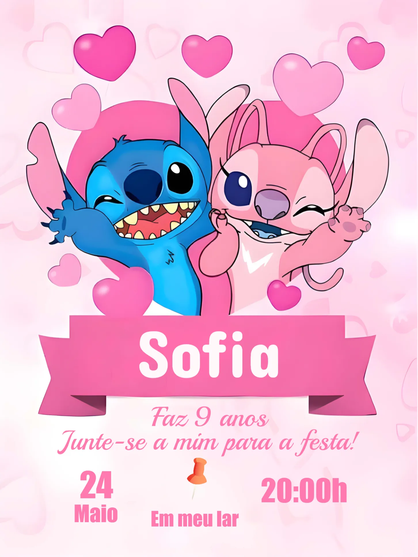 decoração do stitch rosa e azul