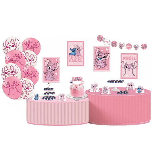 decoração do stitch rosa e azul