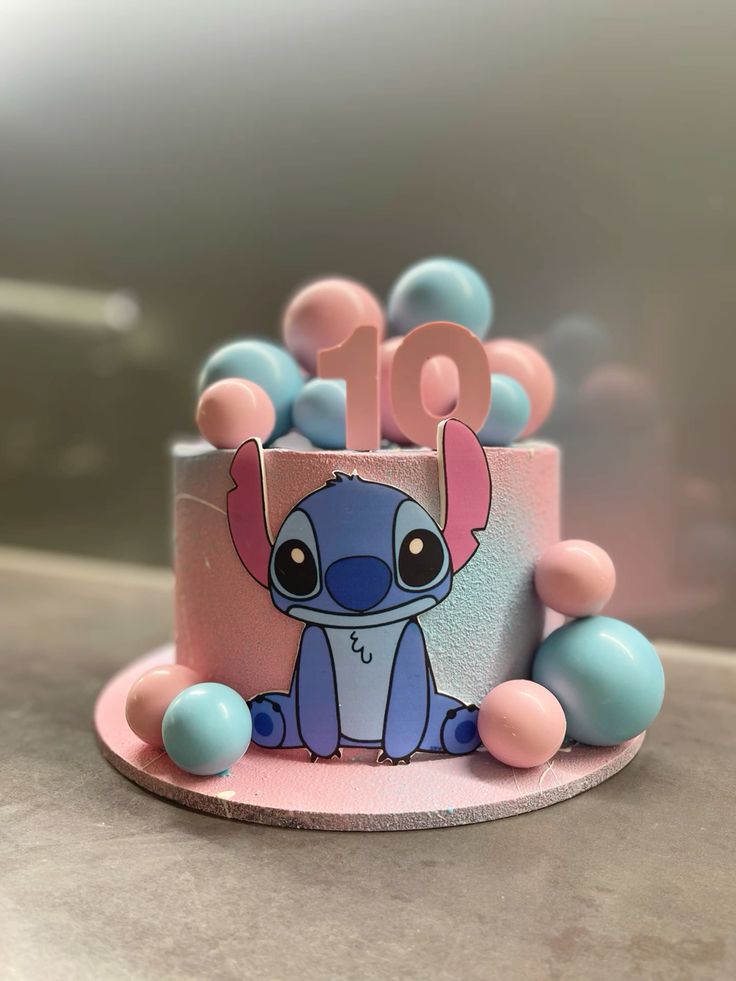decoração do stitch rosa e azul