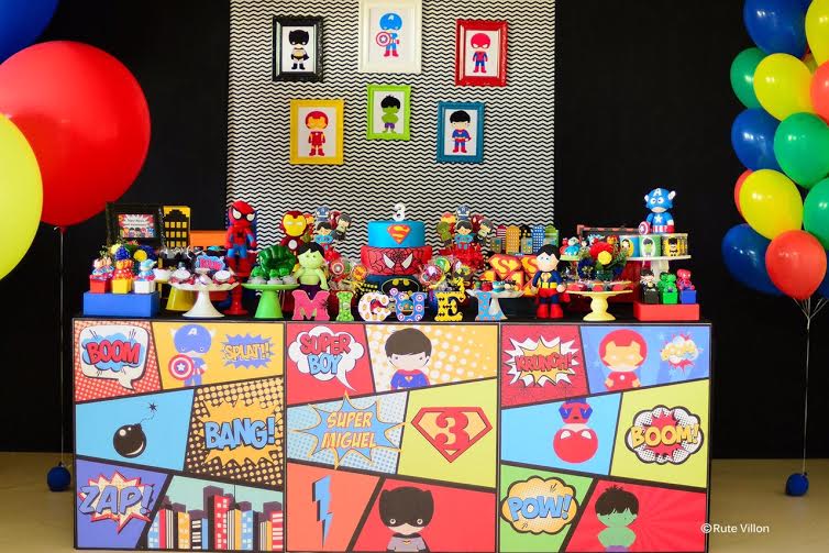 custo médio decoração super heróis festa