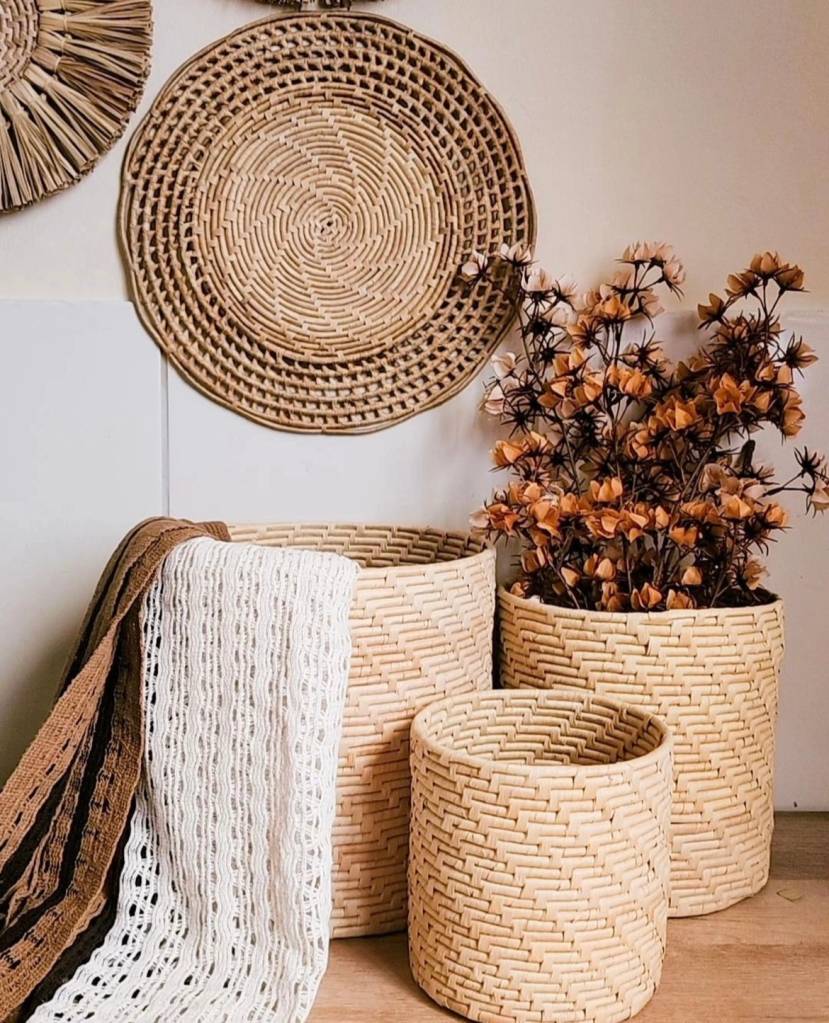 decoração em palha