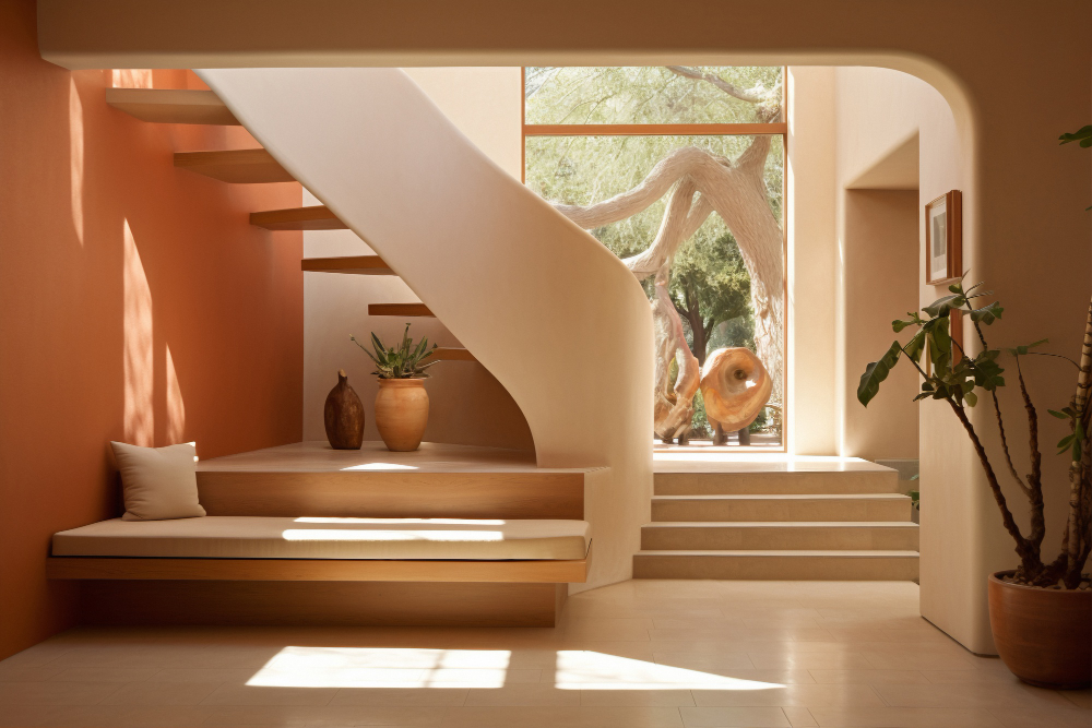 decoração embaixo da escada pequena