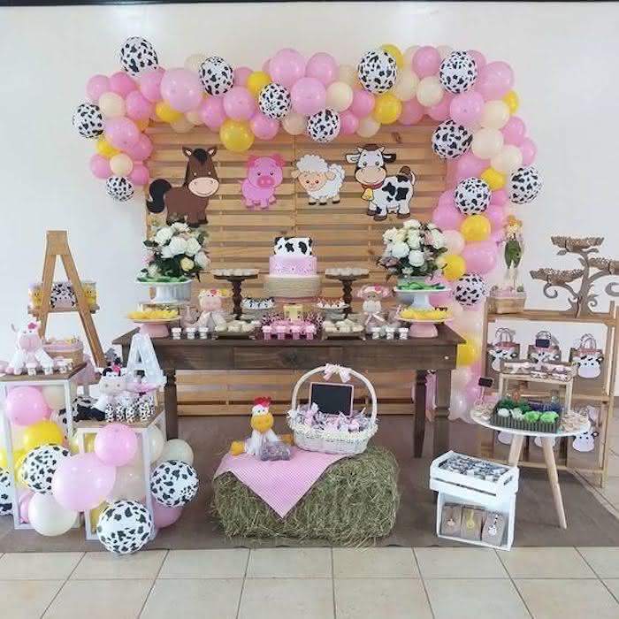 decoração fazendinha rosa