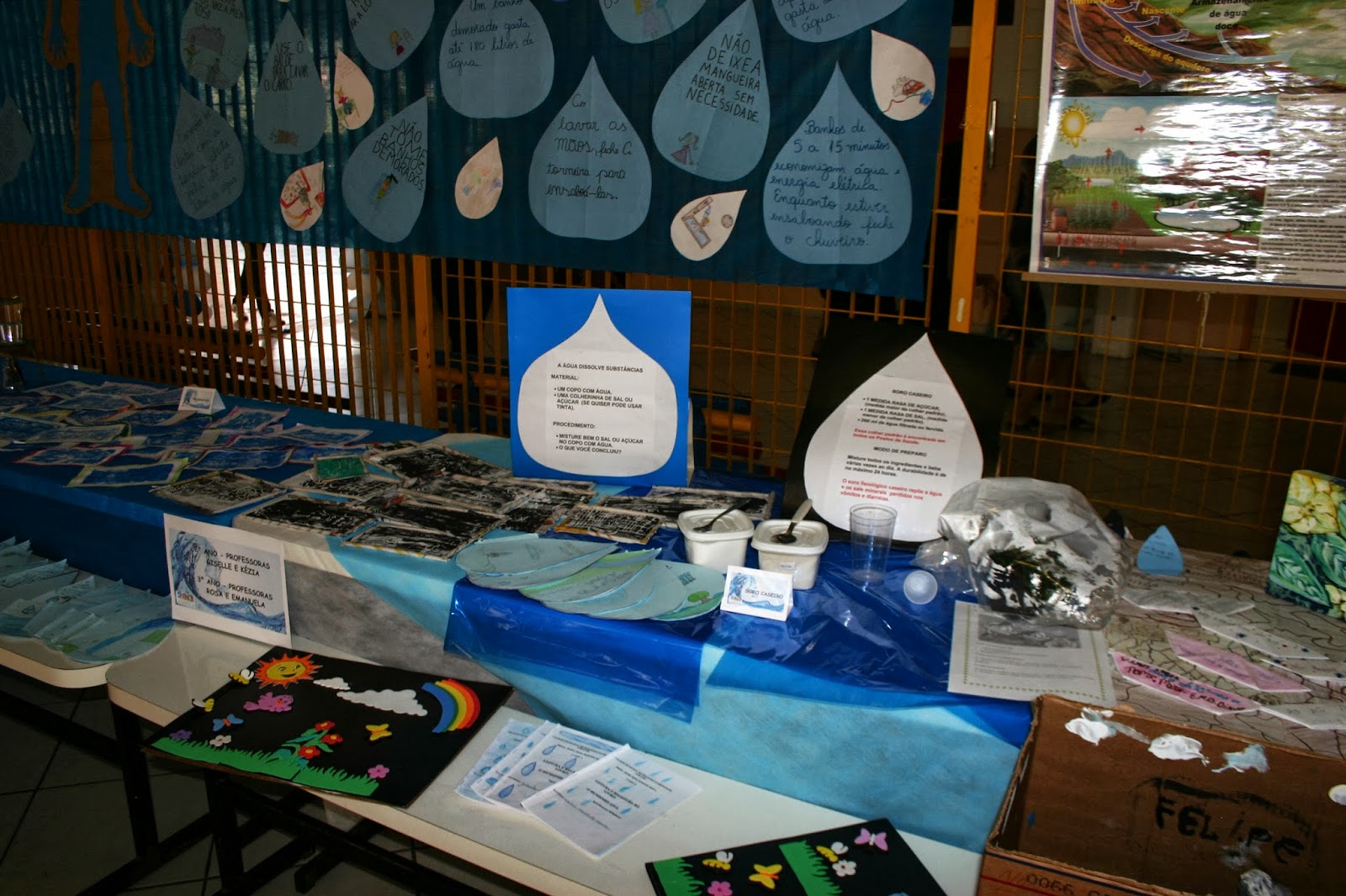 decoração feira de ciencias agua
