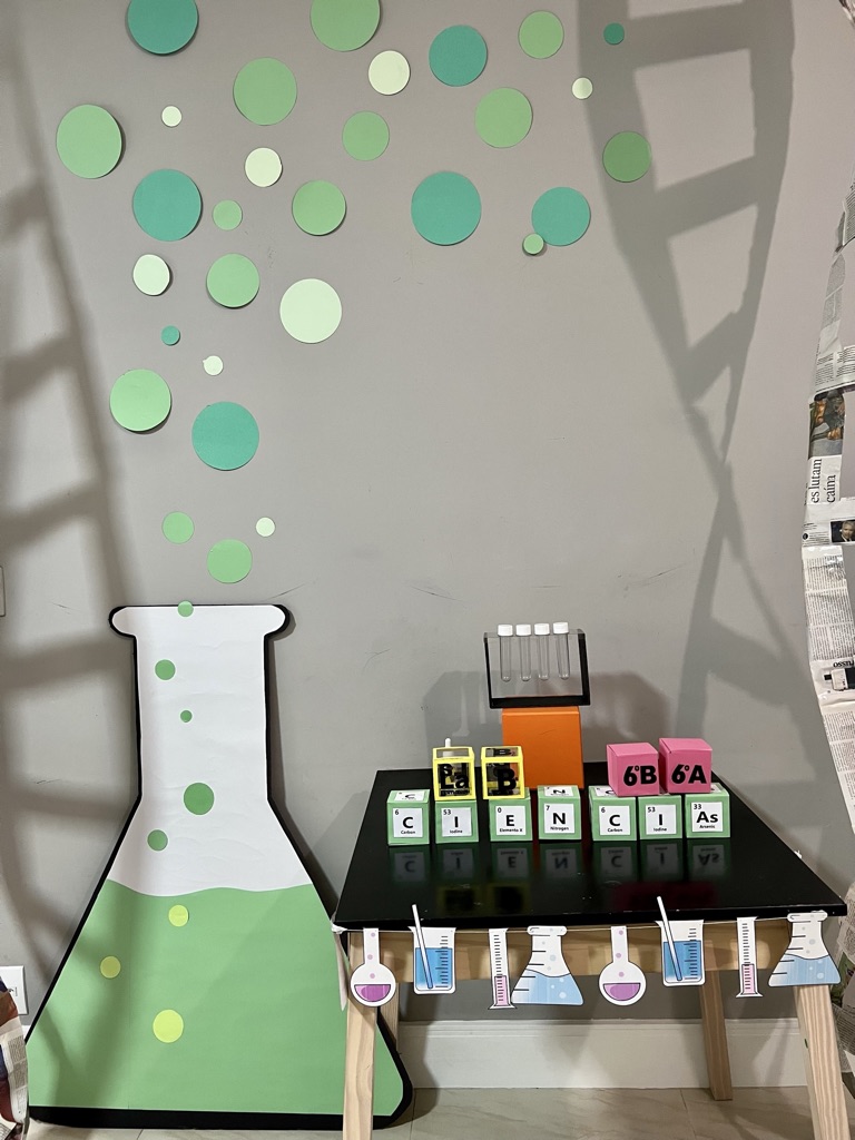 decoração feira de ciencias quimica