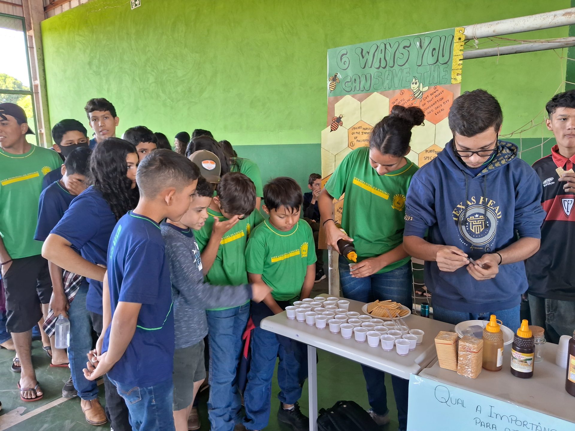 decoração feira de ciências química vs biologia
